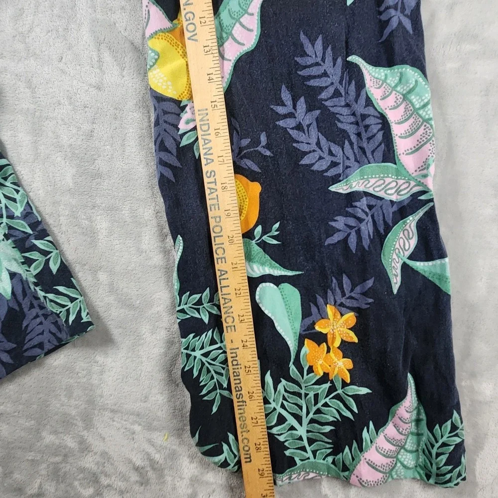 Anthropologie Maeve Escape Wide Leg Pants Sz 8 Pineapple Lemon Tropical Summer